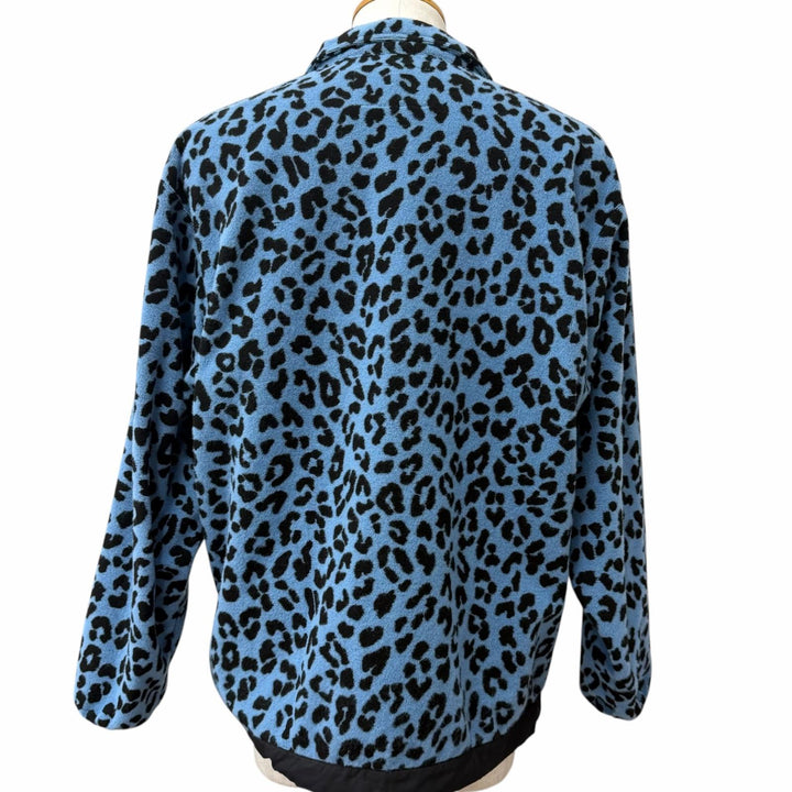 極美品□WACKO MARIA ワコマリア Leopard Light Boa Fleece Jacket レオパード柄 ボアフリースジャケット ライトブルー M 日本製 正規品