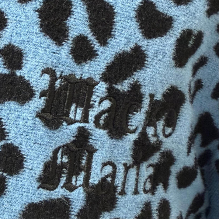 極美品□WACKO MARIA ワコマリア Leopard Light Boa Fleece Jacket レオパード柄 ボアフリースジャケット ライトブルー M 日本製 正規品