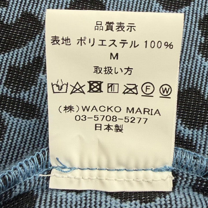 極美品□WACKO MARIA ワコマリア Leopard Light Boa Fleece Jacket レオパード柄 ボアフリースジャケット ライトブルー M 日本製 正規品