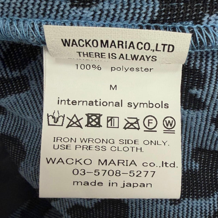極美品□WACKO MARIA ワコマリア Leopard Light Boa Fleece Jacket レオパード柄 ボアフリースジャケット ライトブルー M 日本製 正規品