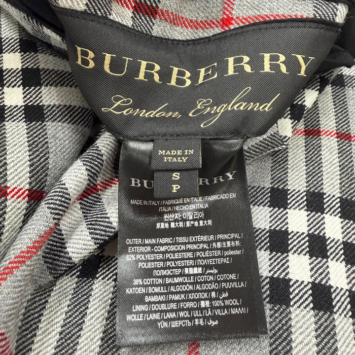 未使用品▼BURBERRY バーバリー 4547809 膝丈 インナーチェック リバーシブル ステンカラーコート ブラック グレー S 伊製 正規品 メンズ