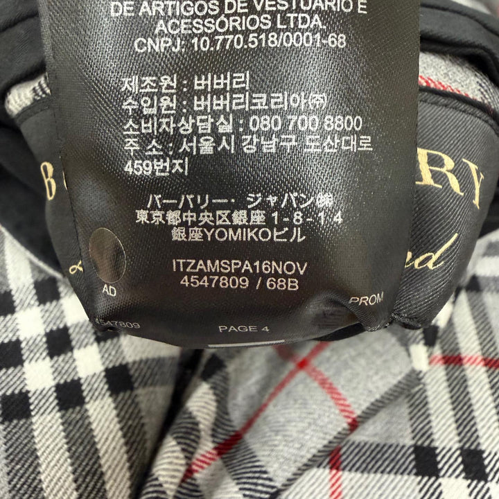未使用品▼BURBERRY バーバリー 4547809 膝丈 インナーチェック リバーシブル ステンカラーコート ブラック グレー S 伊製 正規品 メンズ
