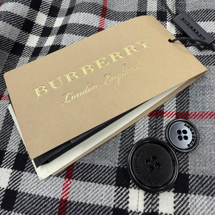 未使用品▼BURBERRY バーバリー 4547809 膝丈 インナーチェック リバーシブル ステンカラーコート ブラック グレー S 伊製 正規品 メンズ