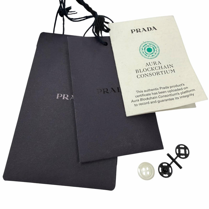 極美品▼PRADA プラダ 24SS UGI267 コットン ユーティリティ マルチポケット シャツジャケット ブラック 46 イタリア製 正規品 メンズ