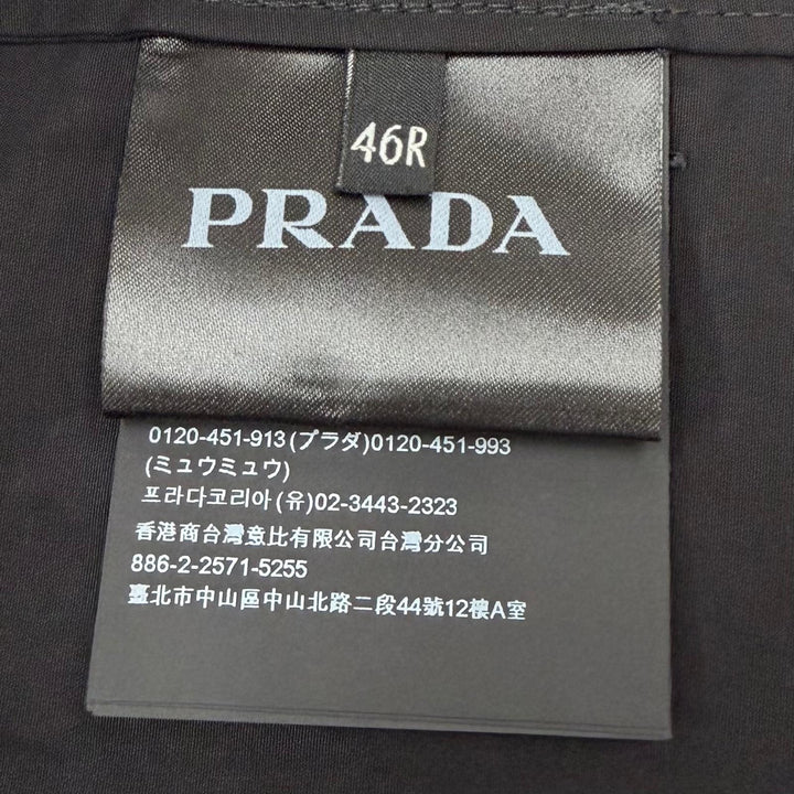 極美品▼PRADA プラダ 24SS UGI267 コットン ユーティリティ マルチポケット シャツジャケット ブラック 46 イタリア製 正規品 メンズ