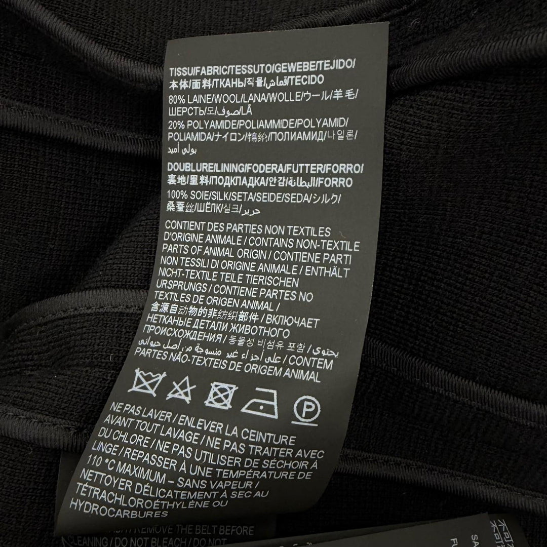 極美品★SAINT LAURENT PARIS サンローランパリ 2023年製 777334 ベルト付 ロゴボタン ハイネック ウール コート ブラック IT 36 正規品