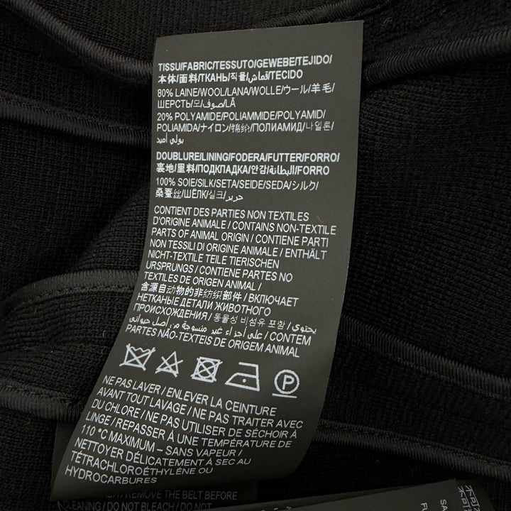極美品★SAINT LAURENT PARIS サンローランパリ 2023年製 777334 ベルト付 ロゴボタン ハイネック ウール コート ブラック IT 36 正規品