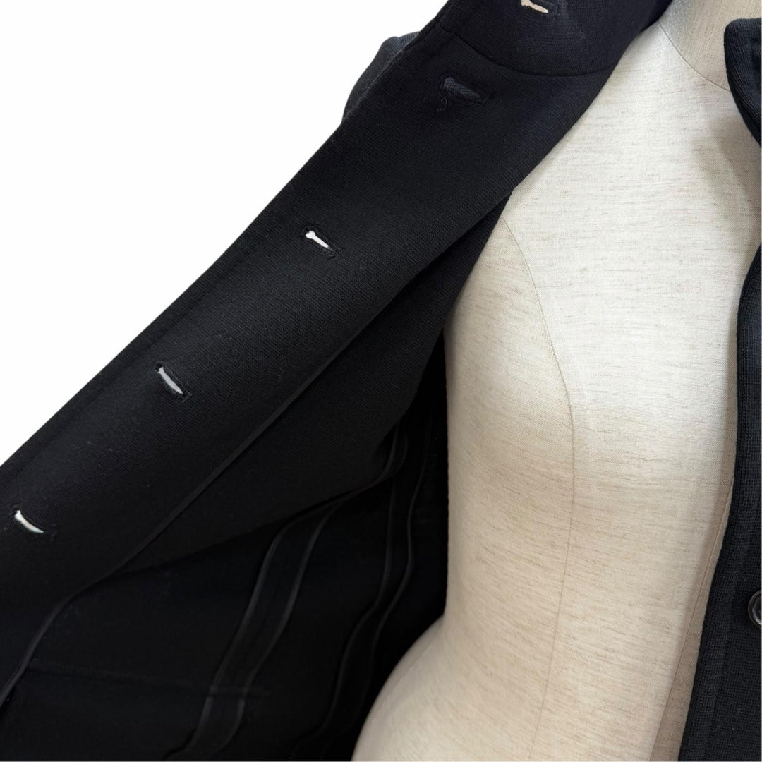 極美品★SAINT LAURENT PARIS サンローランパリ 2023年製 777334 ベルト付 ロゴボタン ハイネック ウール コート ブラック IT 36 正規品