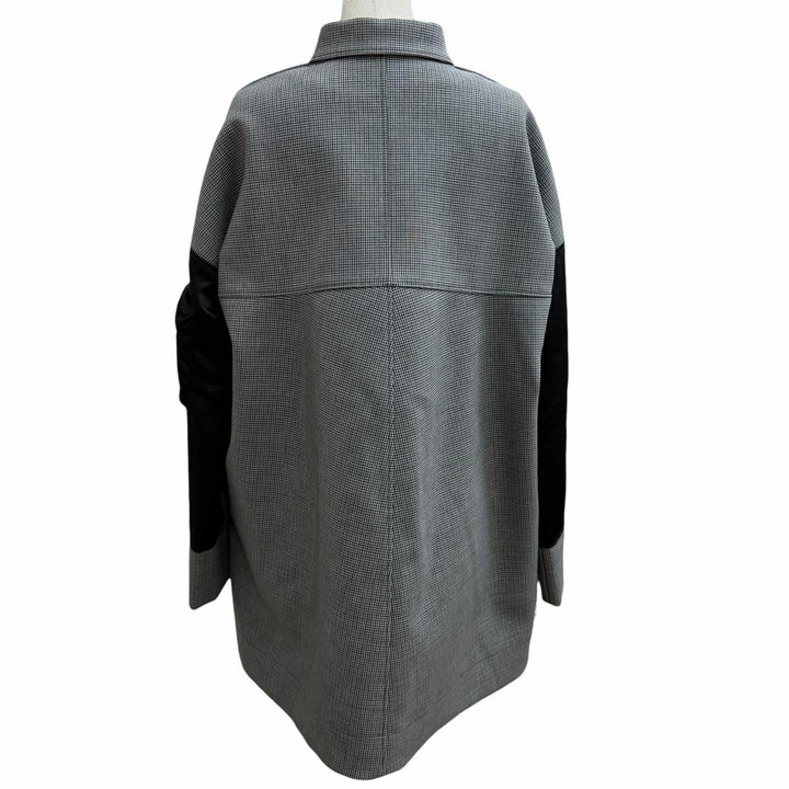 極美品★BALENCIAGA バレンシアガ 436002 千鳥格子 ドッキングジャケット コート グレー ブラック IT 38 イタリア製 正規品 レディース