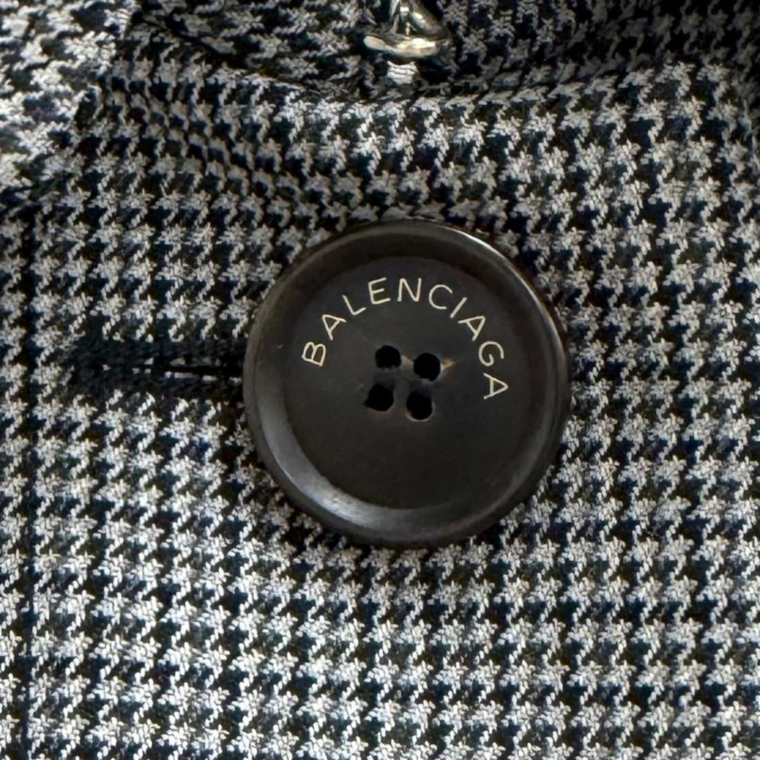 極美品★BALENCIAGA バレンシアガ 436002 千鳥格子 ドッキングジャケット コート グレー ブラック IT 38 イタリア製 正規品 レディース