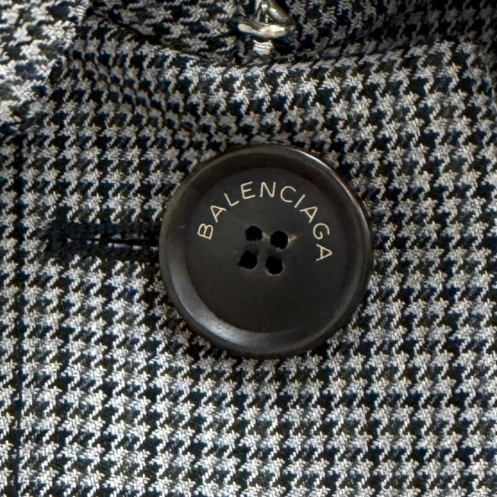 極美品★BALENCIAGA バレンシアガ 436002 千鳥格子 ドッキングジャケット コート グレー ブラック IT 38 イタリア製 正規品 レディース