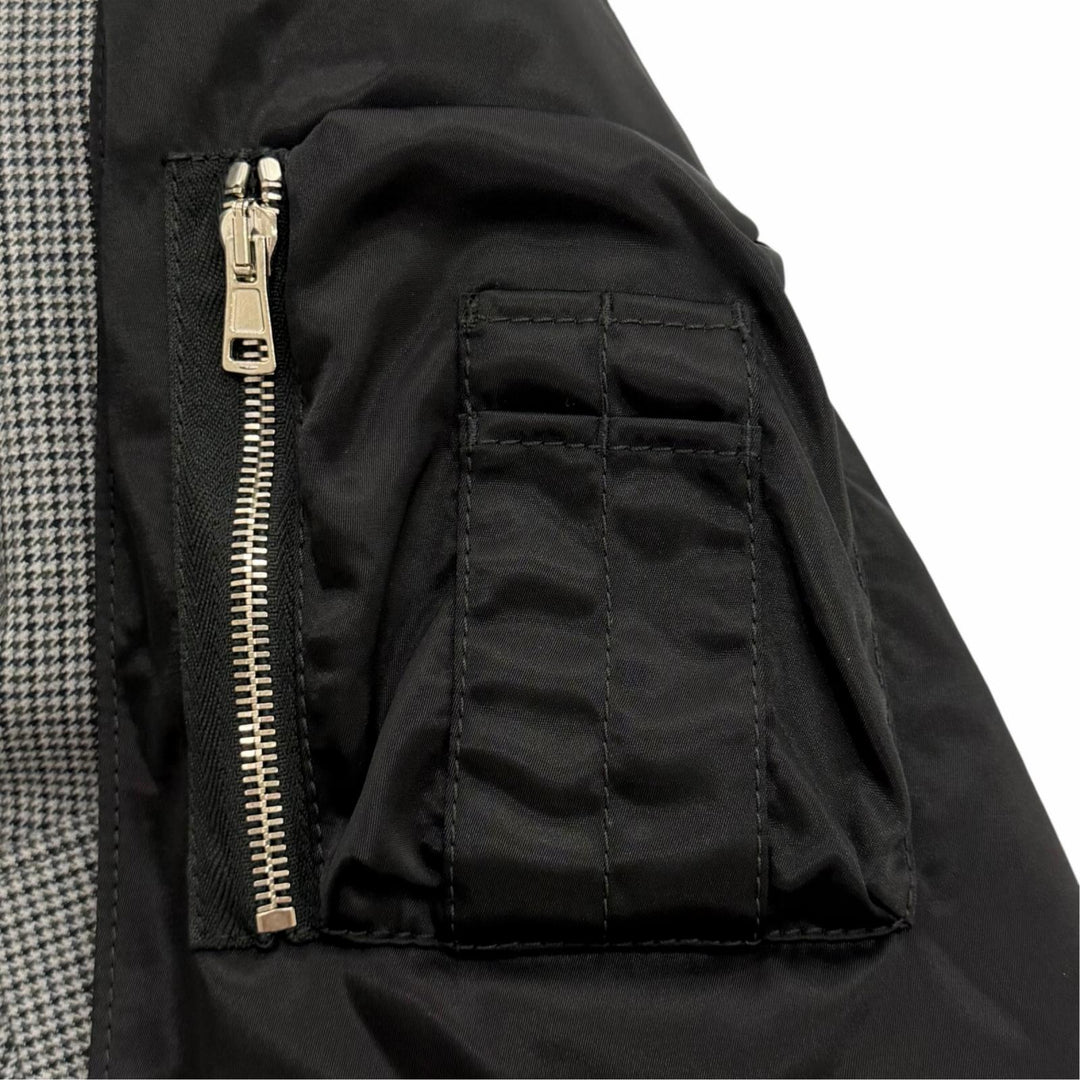 極美品★BALENCIAGA バレンシアガ 436002 千鳥格子 ドッキングジャケット コート グレー ブラック IT 38 イタリア製 正規品 レディース