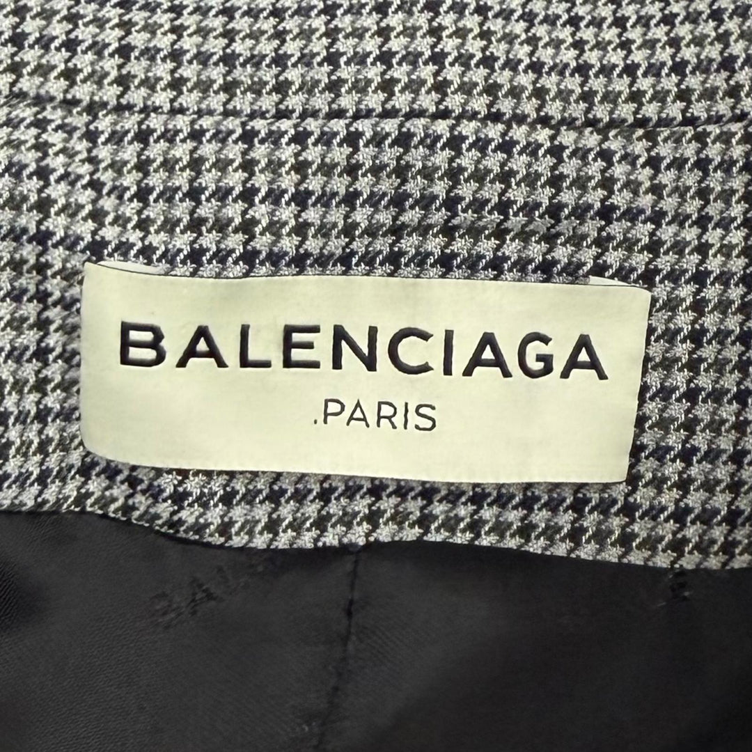 極美品★BALENCIAGA バレンシアガ 436002 千鳥格子 ドッキングジャケット コート グレー ブラック IT 38 イタリア製 正規品 レディース