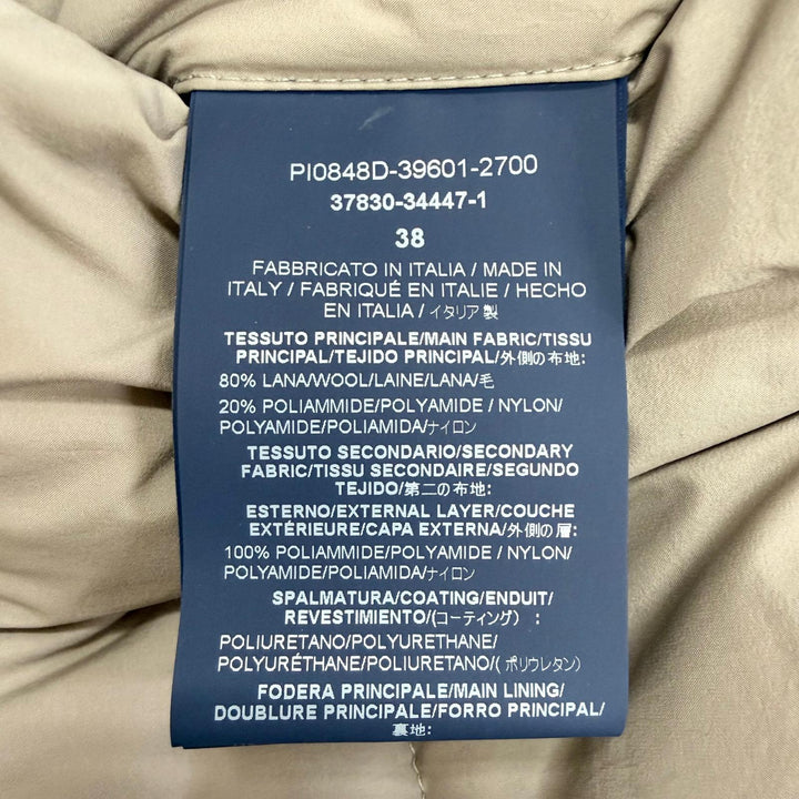 未使用品△Herno ヘルノ PI0848D DIAGONAL WOOL AND NUAGE PARKA ロゴプレート ウール切替 フード付き ダウンコート ブラウン 38 正規品