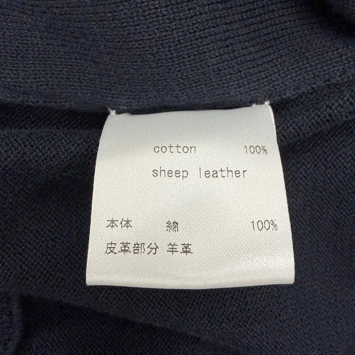 美品▼Brioni ブリオーニ スウェードレザー ニット切替 スタンドカラー ロゴ入ボタン ブルゾン ジャケット ネイビー S 正規品 メンズ
