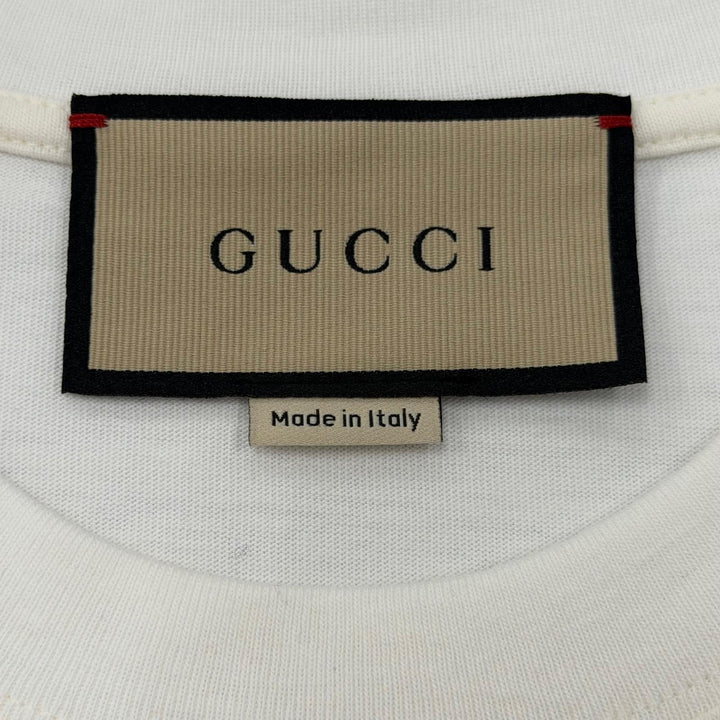 極美品▼GUCCI グッチ 24SS 776596 コットン スパンコール クルーネック ショートスリーブ 半袖Ｔシャツ ホワイト S 伊製 正規品 メンズ