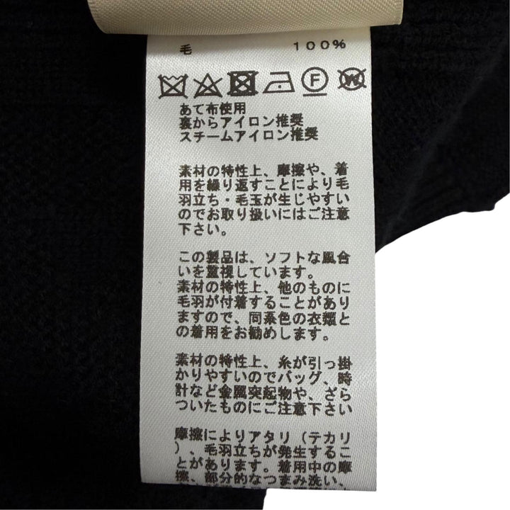 極美品★HERMES エルメス 24SS 4E2522D3 バージンウール100％ ベルト付 セリエボタン Hモチーフ ロング カーディガン ブラック 36 正規品