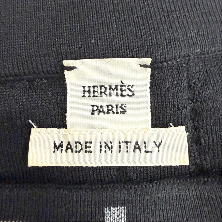 極美品△HERMES エルメス 23AW 3H2618DA Do Re Boucles ド レ ブックル カシミヤ シルク 半袖ニット ブラック 36 伊製 正規品 レディース