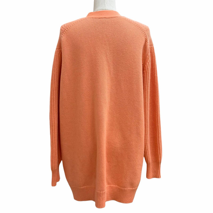 極美品★HERMES エルメス 23SS 3E2702D1 カシミヤ コットン混 セリエボタン Vネック 長袖 カーディガン オレンジ 34 イギリス製 正規品