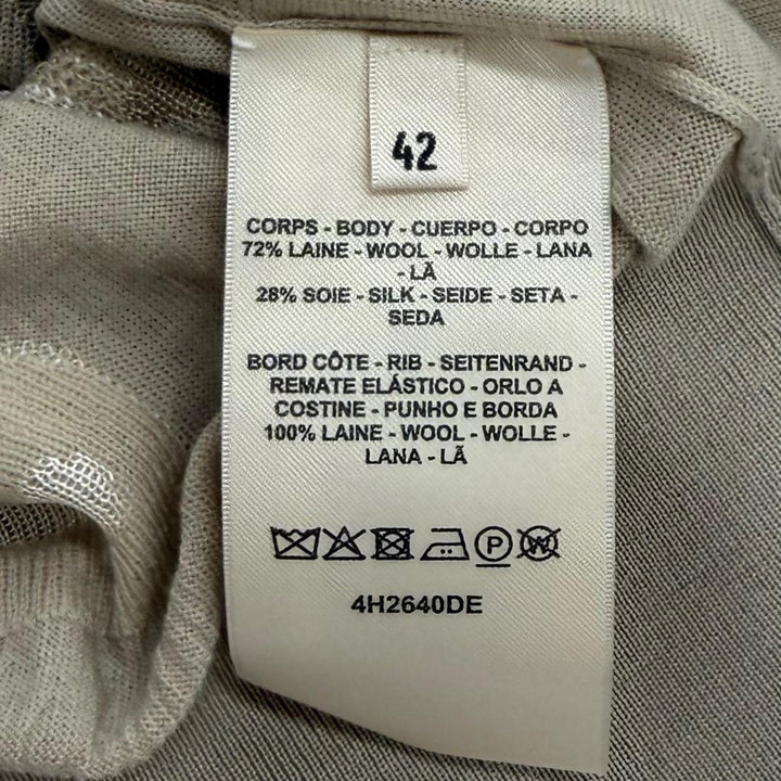 極美品★HERMES エルメス 4H2640DE カレイドスコープエフェクト ウール シルク混 クルーネック 半袖ニット ベージュ IT 42 正規品