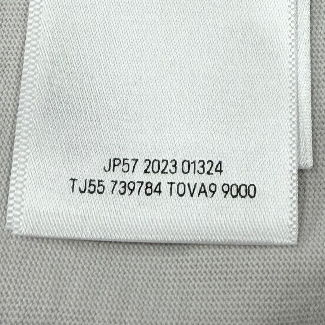 極美品▼BALENCIAGA バレンシアガ 739784 テープロゴ ダメージ加工 クルーネック オーバーサイズ 半袖Ｔシャツ ベージュ L 正規品 メンズ