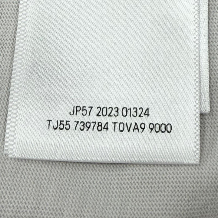 極美品▼BALENCIAGA バレンシアガ 739784 テープロゴ ダメージ加工 クルーネック オーバーサイズ 半袖Ｔシャツ ベージュ L 正規品 メンズ