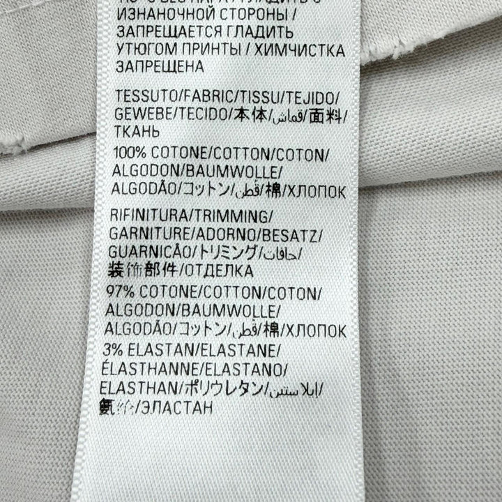 極美品▼BALENCIAGA バレンシアガ 739784 テープロゴ ダメージ加工 クルーネック オーバーサイズ 半袖Ｔシャツ ベージュ L 正規品 メンズ