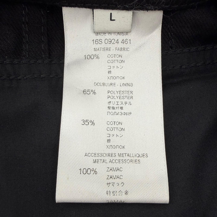 美品▼GIVENCHY ジバンシィ 16S 0924 461 コットン100% スタッズ デニムジャケット ジレ ベスト ブラック シルバー金具 L 正規品 メンズ