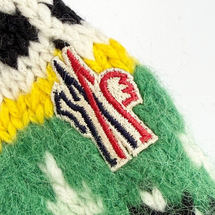 極美品△MONCLER GRENOBLE モンクレール グルノーブル 2023年製 ウール ロゴワッペン ノルディック 長袖 ニット セーター S 正規品