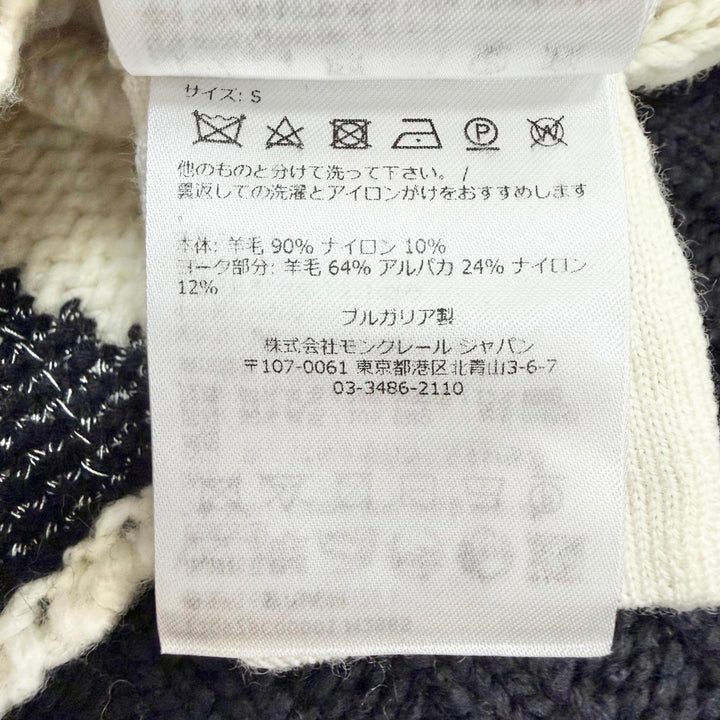 極美品△MONCLER GRENOBLE モンクレール グルノーブル 2023年製 ウール ロゴワッペン ノルディック 長袖 ニット セーター S 正規品