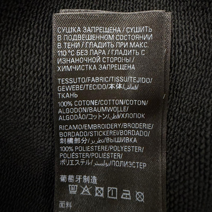 極美品▼BALENCIAGA バレンシアガ 2025年製 767877 コットン100% ロゴ刺繍 ダメージ加工 フーデッド プルオーバー パーカー L 正規品