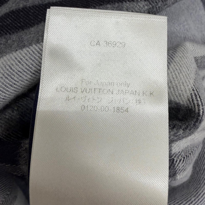 美品□LOUIS VUITTON ルイヴィトン 24AW ダミエチェック ロングスリーブ 長袖 フランネルシャツ グレー XXL イタリア製 正規品 メンズ