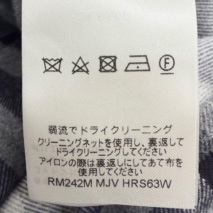 美品□LOUIS VUITTON ルイヴィトン 24AW ダミエチェック ロングスリーブ 長袖 フランネルシャツ グレー XXL イタリア製 正規品 メンズ