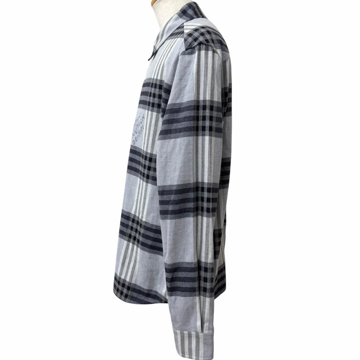 美品□LOUIS VUITTON ルイヴィトン 24AW ダミエチェック ロングスリーブ 長袖 フランネルシャツ グレー XXL イタリア製 正規品 メンズ