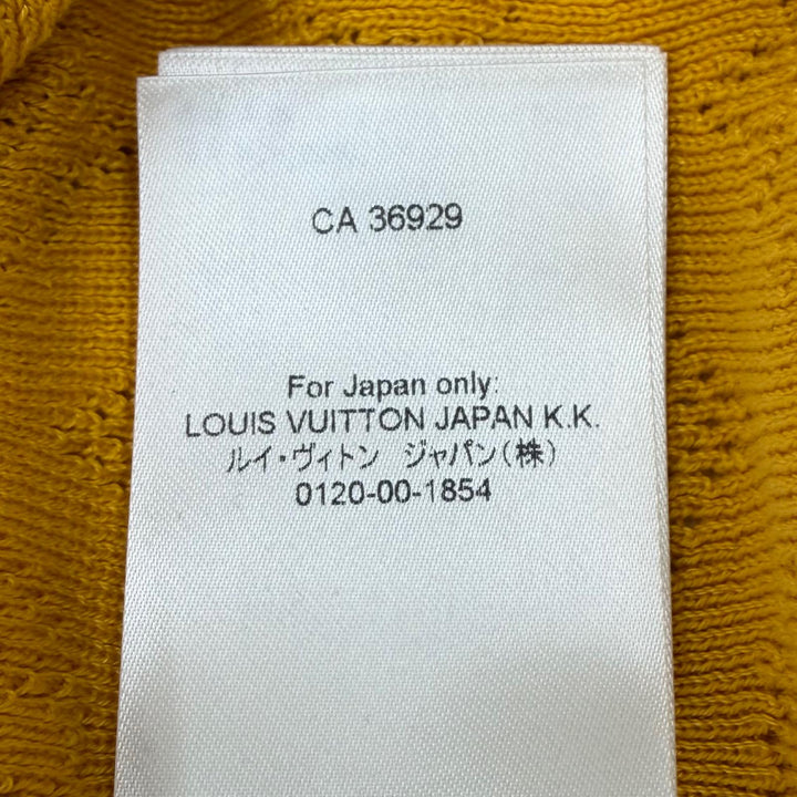 極美品▼LOUIS VUITTON ルイヴィトン 25SS コットン パンチング モノグラム ロングスリーブ ニットセーター イエロー S 正規品 メンズ
