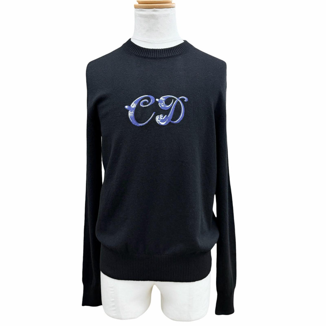 未使用品▼DIOR KENNY SCHARF ディオール オム ケニーシャーフ 193M637AT326 カシミヤ100% ロゴ刺繍 クルーネック ニットセーター S 正規