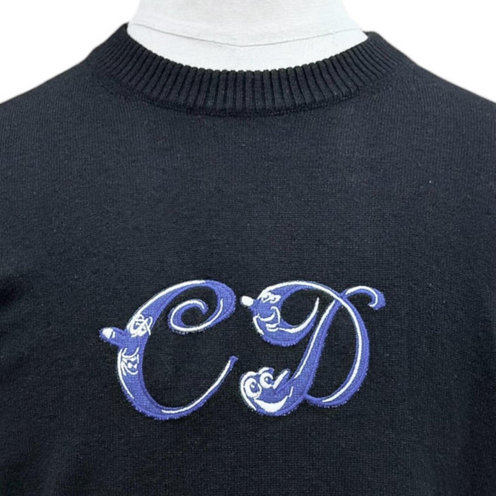 未使用品▼DIOR KENNY SCHARF ディオール オム ケニーシャーフ 193M637AT326 カシミヤ100% ロゴ刺繍 クルーネック ニットセーター S 正規