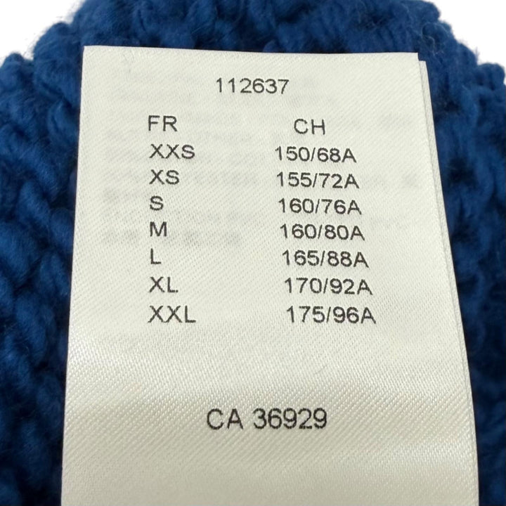 極美品★LOUIS VUITTON ルイヴィトン 24AW レザーモノグラムパッチ タートルネック ノースリーブ ニット ブルー グレー S 伊製 正規品
