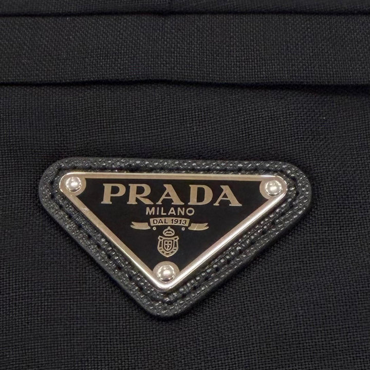 極美品▼PRADA プラダ 2022年製 SPH261 モヘア ウール トライアングルロゴ 三角プレート スラックス パンツ ブラック 46 正規品 メンズ