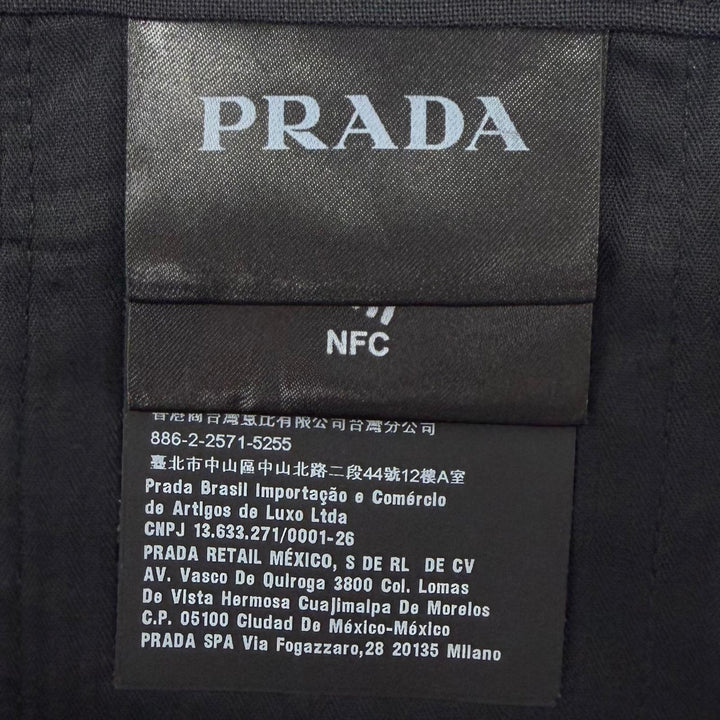 極美品▼PRADA プラダ 2022年製 SPH261 モヘア ウール トライアングルロゴ 三角プレート スラックス パンツ ブラック 46 正規品 メンズ
