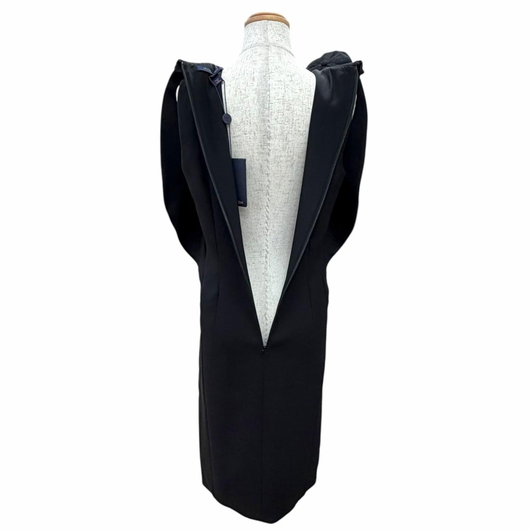 未使用品△LOUIS VUITTON ルイヴィトン 23AW シルク フロントデザイン ノースリーブ ワンピース ブラック FR 36 仏製 正規品 レディース