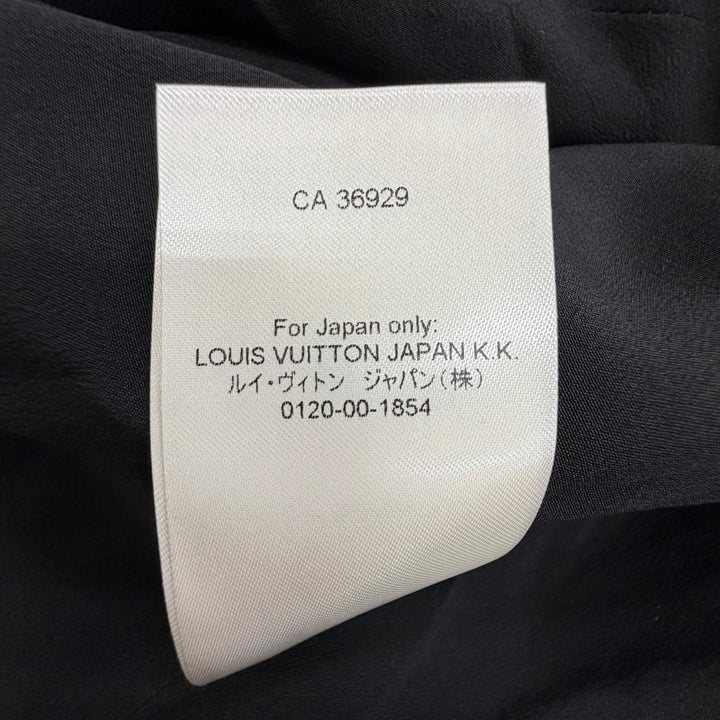 未使用品△LOUIS VUITTON ルイヴィトン 23AW シルク フロントデザイン ノースリーブ ワンピース ブラック FR 36 仏製 正規品 レディース