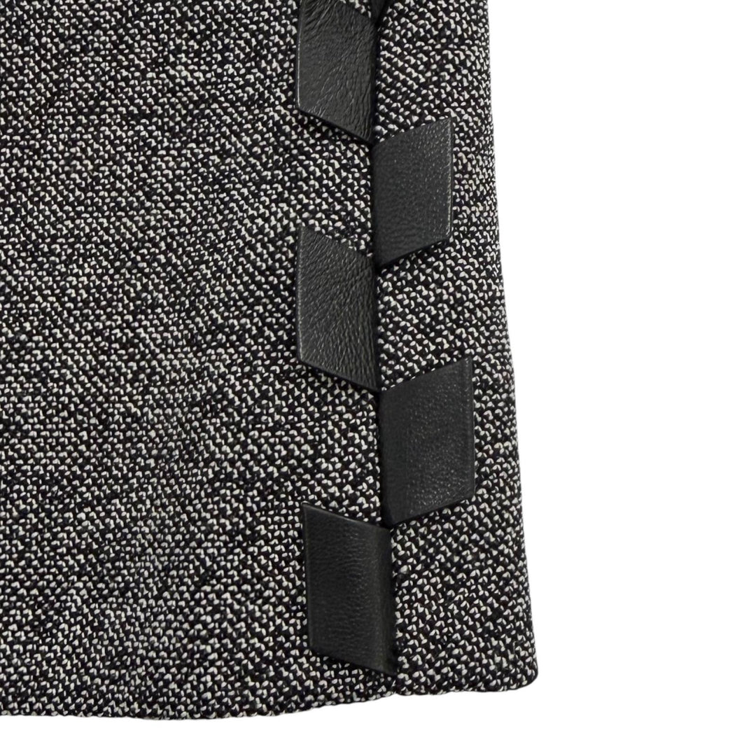 未使用品★LOUIS VUITTON ルイヴィトン 23AW モノグラムZIP レザー使い ウール ワンピース グレー ブラック 34 伊製 正規品 レディース