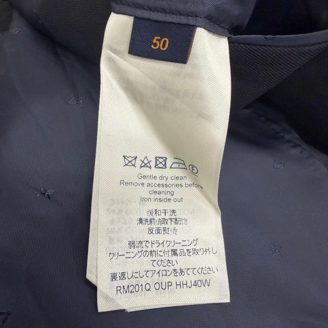 未使用品□LOUIS VUITTON ルイヴィトン 2020年製 ウール100％ シングル テーラードジャケット ネイビー 50 イタリア製 正規品 メンズ