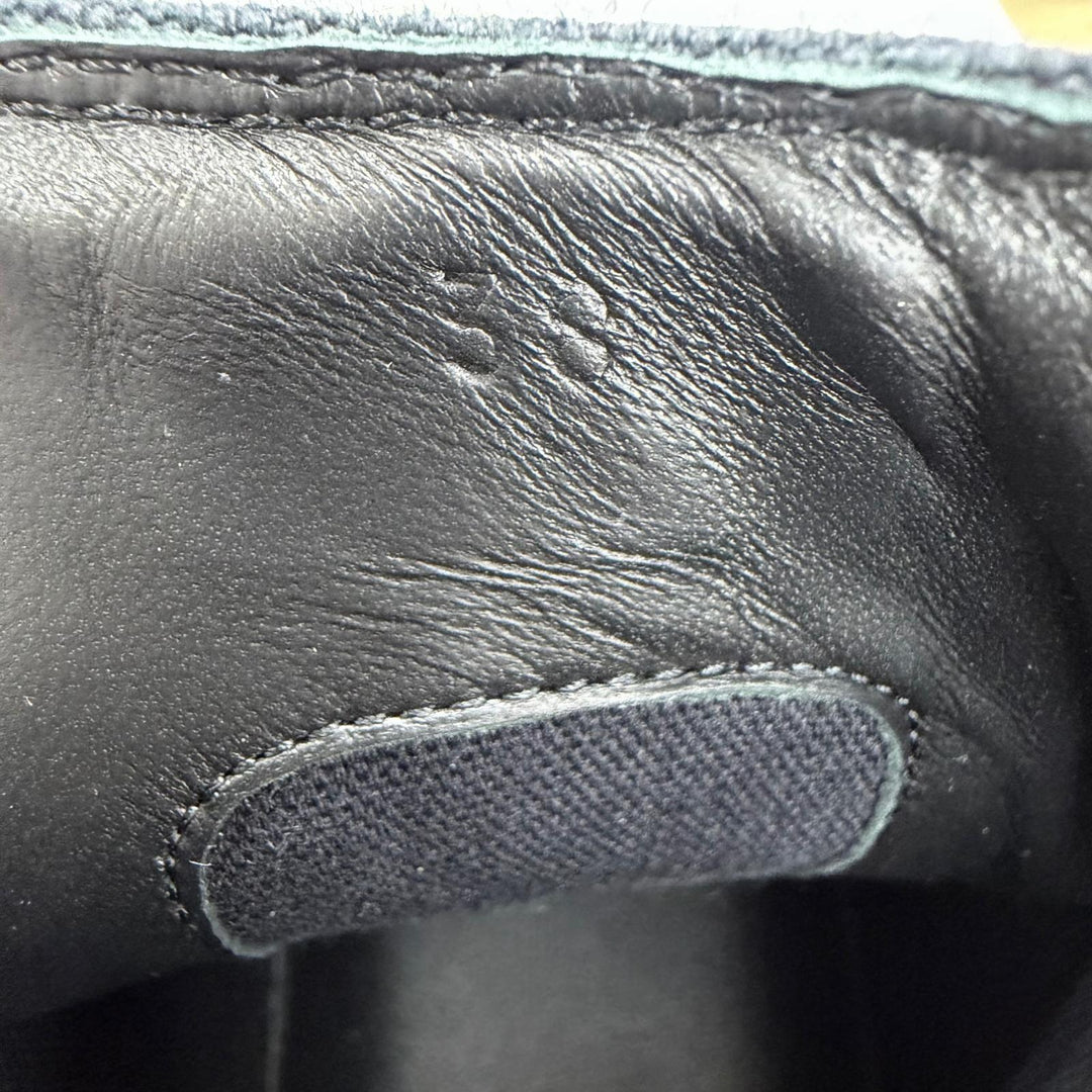未使用品☆HERMES エルメス イリコ キャンバス レザー使い ロゴワッペン レースアップ ハイカットスニーカー ブラック IT 38 イタリア製