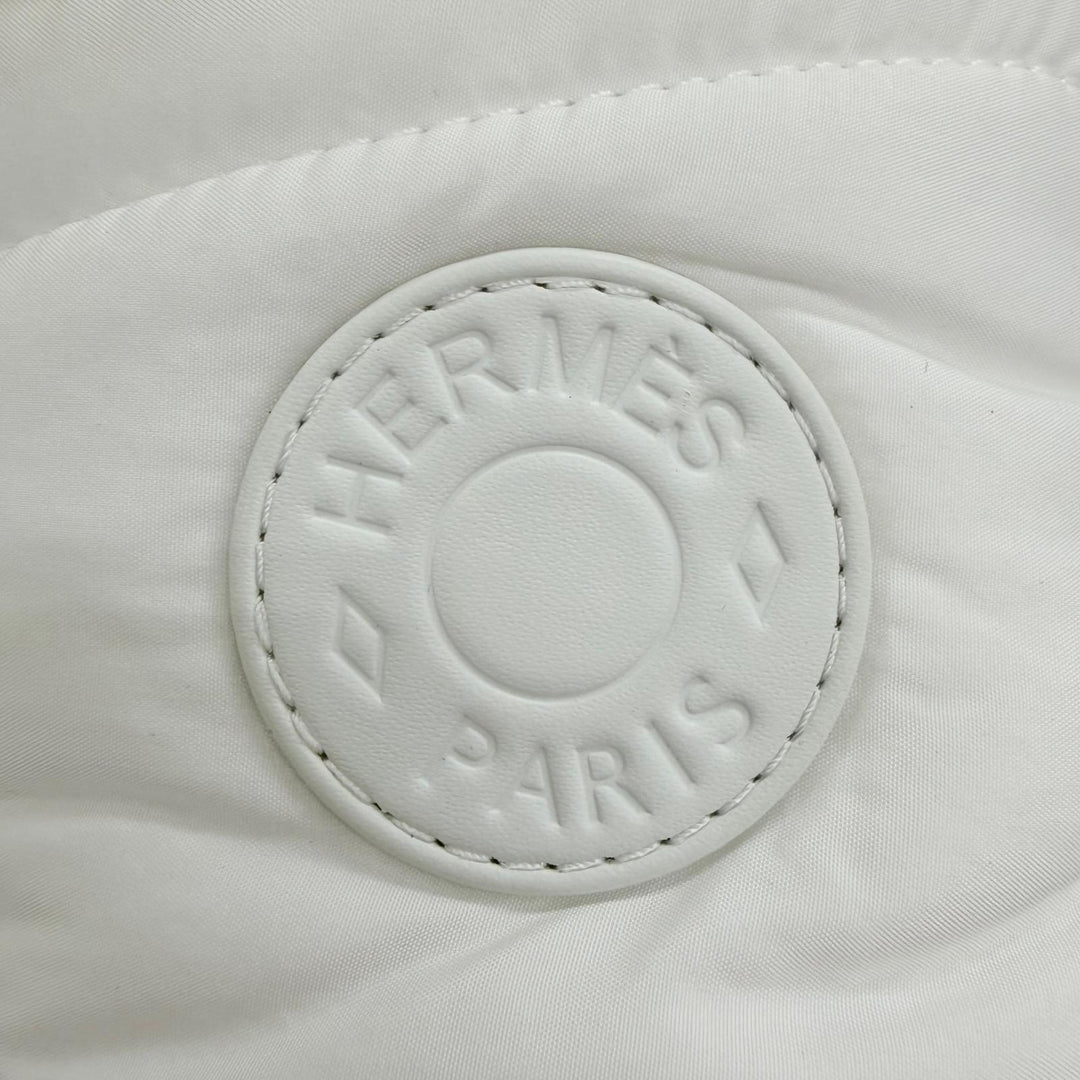 極美品☆HERMES エルメス 242071Z フレッシュ ロゴレザーパッチ ボア使い ショートブーツ ホワイト 35 イタリア製 レディース 保存袋付き