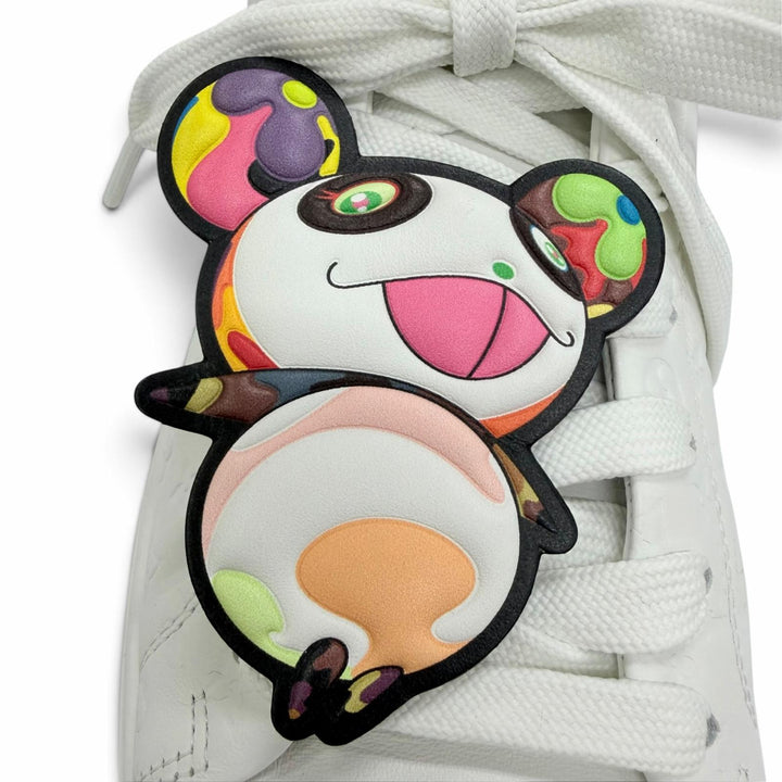 美品☆LOUIS VUITTON MURAKAMI ルイヴィトン 村上隆 1AGZGP タイムアウト・ライン レザー スニーカー ホワイト 38 イタリア製 保存袋付き