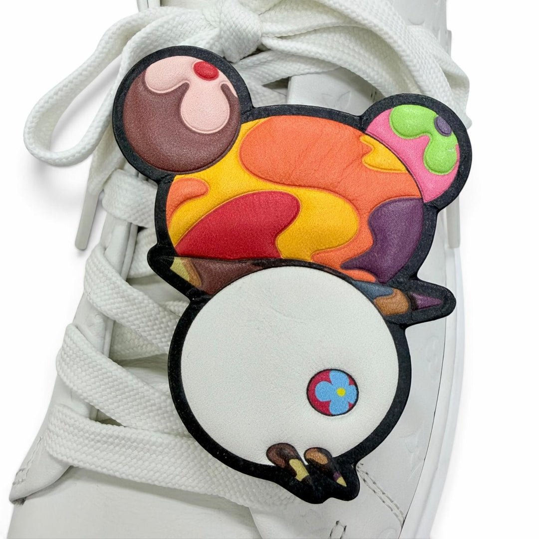 美品☆LOUIS VUITTON MURAKAMI ルイヴィトン 村上隆 1AGZGP タイムアウト・ライン レザー スニーカー ホワイト 38 イタリア製 保存袋付き