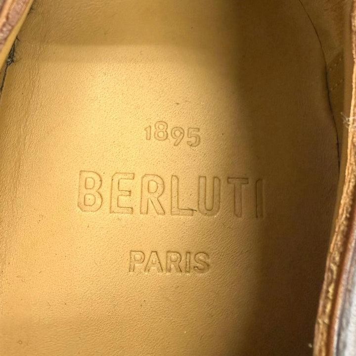 美品□BERLUTI ベルルッティ パティーヌレザー アレッサンドロ スクリット カリグラフィ オックスフォード ドレスシューズ 7 イタリア製