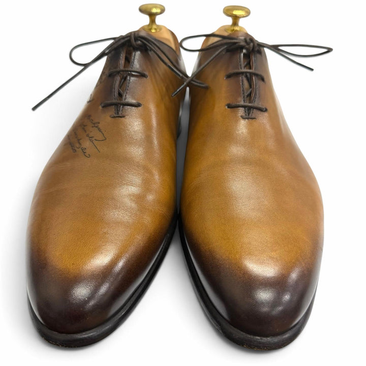 美品□BERLUTI ベルルッティ パティーヌレザー アレッサンドロ スクリット カリグラフィ オックスフォード ドレスシューズ 7 イタリア製